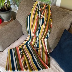 Striped Jumpsuit Multi Color Size